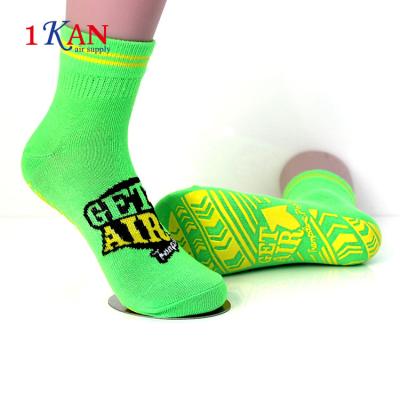 China Antibacterial GET AIR Trampoline Grip Non Slip Yoga Socks Women High Socks for sale