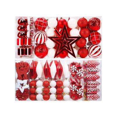 China Eco Friendly Direct Sale Christmas Manufacturer Star Decoration Red Plastic Ball Set for sale