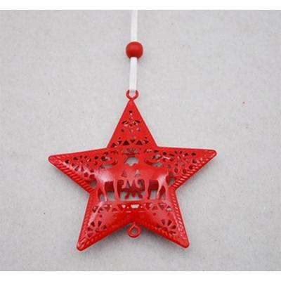 China Wholesale Christmas Star Ornament Metal Decoration Iron Market Hanging Ornaments for sale