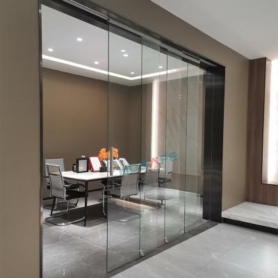 China Modern Frameless/Frameless balcony panel door modern design commerical glass sliding glass door for villa easy install large sliding glass door for sale