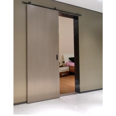 China Modern/View/Hidden Kit Single Panel Wooden Barn Soft Narrow Wooden Door Barn Door Bedroom Europe Stainless Steel Black Hardware For Barn Door System for sale