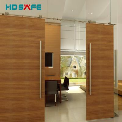 China One Panel Modern Interior Solid Wood Sliding Door Roller Sliding Kit Stainless Steel Barn Door Wheel Fitting Barn Door Hardware for sale