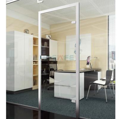 China New Office Swing Door Modern Frameless Glass Hinge Stainless Steel Modern Frameless Glass Swing Door Safety Glass Curtainsider Swing Door for sale