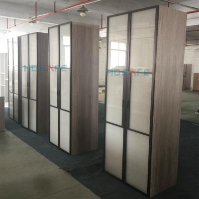 China Customized Aluminum Glass Closet Door Modern Swing Doors Bedroom Closet Closet Cabinets Wardrobes Door Modern Design Aluminum Glass Cabinet Doors for sale