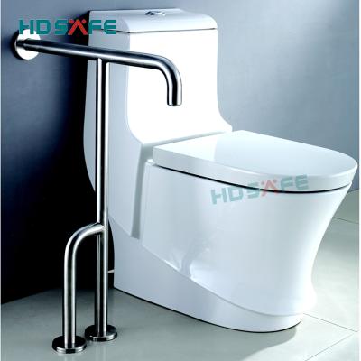 China It has left and right side hotel washroom safety guard stainless steel T shape bar toilet handrail wall to floor handicap toilet grab bar shape design U for sale