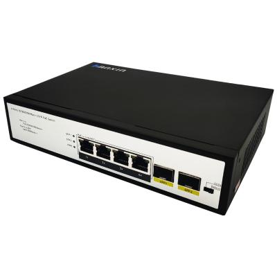 China Full Gigabit Network HX304P-2SFP 4 ports FTTX fiber poe switch Ethernet network suitable cctv poe switch, NVR zu verkaufen