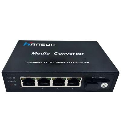 Китай Network Products Hs1404D-Ssc-100 Current FTTX Ethernet Status Media Converter Fiber Optic Media Converter Price продается