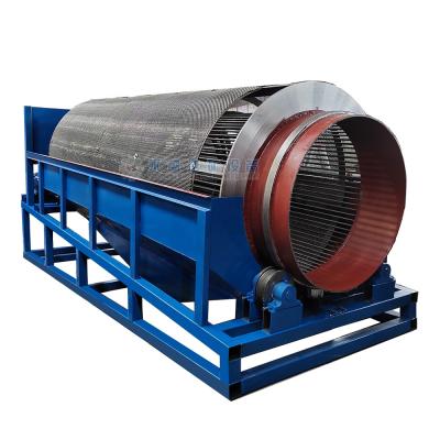 China Alluvial ore small scale gold sand gravel washing trommel scrubber rotary drum screen screening sieve with wet sluice box for sale for sale