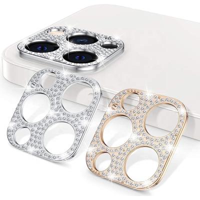 China Cell Phone 3D Glitter Diamond Camera Lens Protector Case Glossy For iPhone 12 11 Pro Max 12Pro 12 Mini Full Screen Protective Film for sale