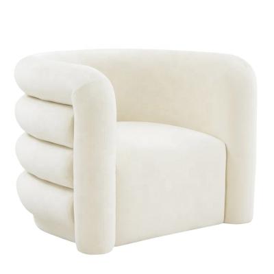 China New Design Contemporary Modern Sofa Chair Living Room Soft White Round Velvet Accent Chair. for sale