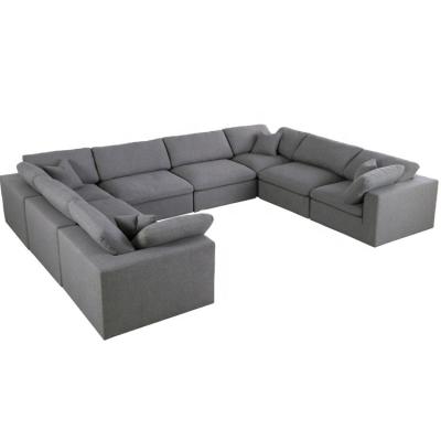 China Modular Living Room Sofa Cloud Lounge Linen OEM Factory Wholesale Price Modular Sectional Sofa. for sale