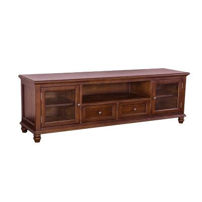 China Red Solid Wood Cabinet (Other) Adjustable Home TV Stand Cabinet TV Furniture With Drawers for sale