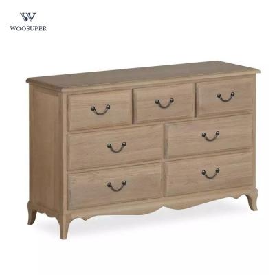 China (Other) Hamptons Style Living Oak Adjustable Solid 7 Drawer Cabinet. for sale