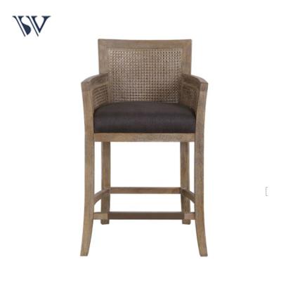 China New design hamptons style bar furniture rustic ash solid rattan bar chair. for sale