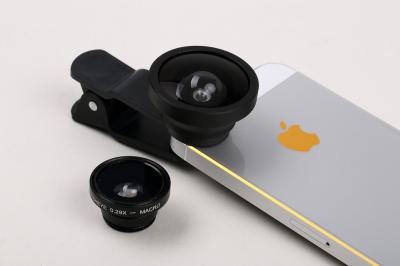 China Mini 0.4x 3 In 1 Camera Phone Lens Kit , Smartphone  Accessories for sale