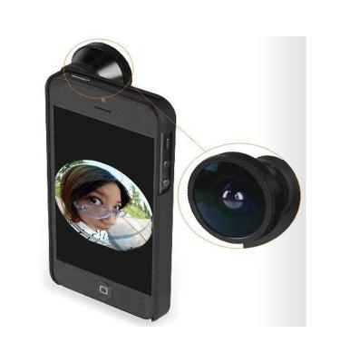 China 180 Degree And Clip Fish Eye Camera Lens Kit  For Smartphones Black for sale