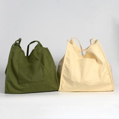 China 100% Eco-friendly Wholesale Low MOQ Cotton Canvas Tote Bag With Pocket Eco Friendly Tote Shopping Bags for sale