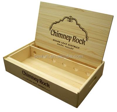 China Six Bottles Handmade Wooden Wine Crate Boxes , Wooden Gift Box Wine Box 6 Bottles for sale