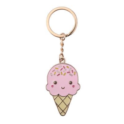 China Promotional Gift Custom Logo Ice Cream Shape Metal Key Ring Enamel Metal Key Chain Key Chain for sale