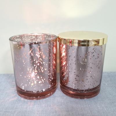 China Home Decoration Candle Jar 10oz Luxury Sky Aromatherapy Electroplating Glass Starry Candle Jars Gold Lid Glass Candle Holders for sale