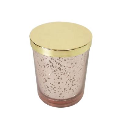 China Non Puddle Candle Lid Supplier Sizes All Metal Candle Jar Luxury Gold Plated Glass Lid for sale