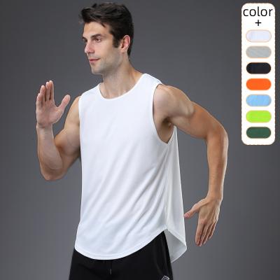 China QUICK DRY Breathable Sleeveless Tank Top for Men Eyelet Fabric QUICK DRY Gym Beach Fitness Multiple Top Men Color Running Vest for sale