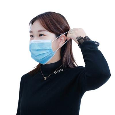 China Earloop Face Mask 3 Ply Black Non Woven Disposable Protective Face Maskss 3 ply facemask for sale