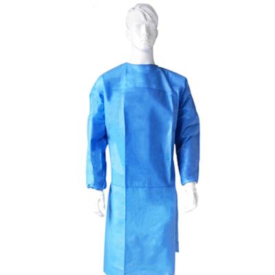 China Isolation Gown SMS PP PP+PE Nonwoven Isolation Gown Blue White Yellow for sale