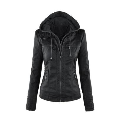 China High Quality Anti-wrinkle Women Leather Trim Jacket Coat Autumn Keep Warm Windshield Jacket Coat for sale