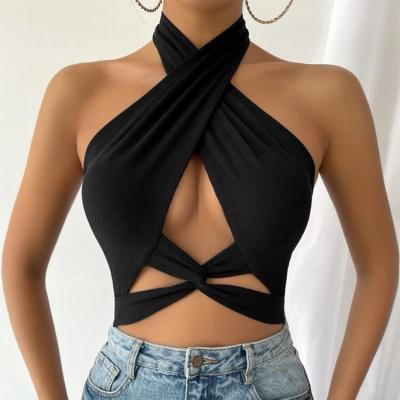 China Breathable Top Selling Products 2022 Big Show Sexy Chest V-Neck Mesh Sling Women Beach Top for sale