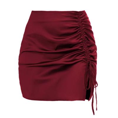 China Sexy Short Skirt Anti-static Intellectual Temperament Wrap Hip Drawstring Women's Short Skirt for sale