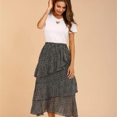 China Breathable Hot Sales Women Chiffon Floral Summer Skirt Comfortable Wild Leisure Skirt for sale