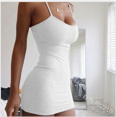 China Design anti-static summer fashion shorter ladies dress solid color sexy women dress for sale