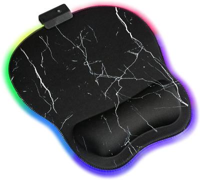 China Durable Custom Logo Ergonomic RGB Mouse Pad With Wrist Rest for sale