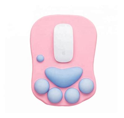 China With Wrist Rest Factory Office Silicone Cat Paw Wrist Protector PU Non-Slip Mouse Pad for sale