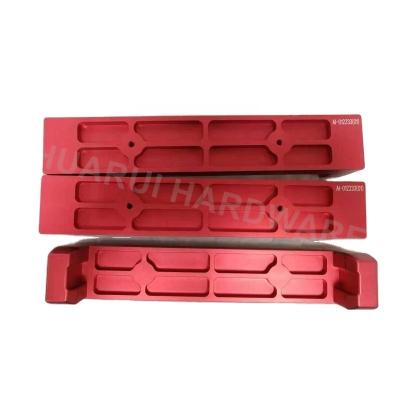 China Custom Sheet Metal Red Powder Coated Stamping Parts Metal Stamping Bracket Sheet Metal Fabrication According To Customer's Drawing for sale