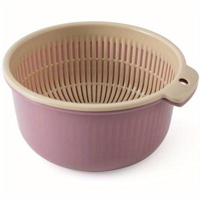 China Sustainable Plastic Circular Multifunctional Double Layer Drainage Vegetable Storage Basket for sale