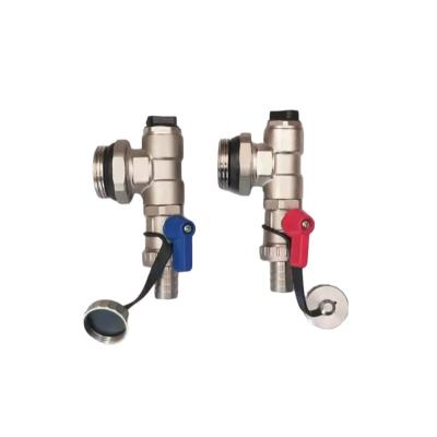 China Modern Heating Manifold Drain / Fill Valve With Red And Blue Handle for sale