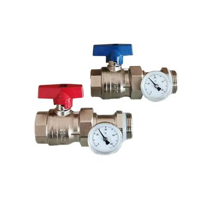 China Floor Heating Miscellaneous Ball Valve Floor Heating Miscellaneous Ball Valves With Thermometer 1 Pair for sale