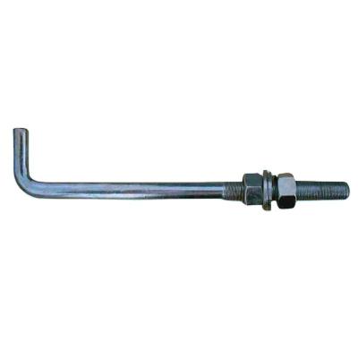 China Industry Factory Direct Selling Hot Dip Galvanized L Type Anchor Bolt With 2 Nut For Assembled for sale