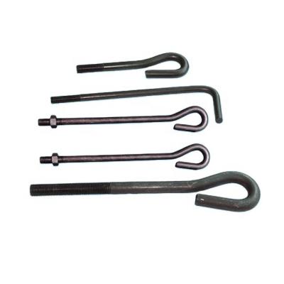 China Carbon Steel Factory Wholesale Price Hot Dip Galvanized Right Angle Bolt Anchor Hook Base Bolt J Type Bolt for sale