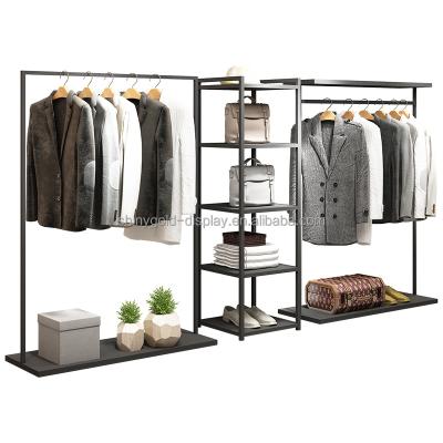 China Clothes shop clothing store custom heavy duty clothes furniture stand men's clothing display rack set men's clothing display rack series for sale