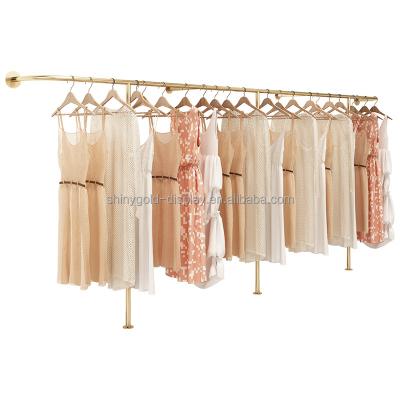 China Clothing Store Clothing Store Decoration Metal Rack Clothes Display Wall Mount Rack Hanger For Retail for sale