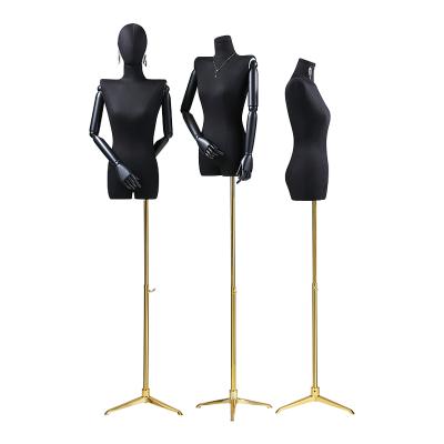 China For Clothing Show Beautiful Korean Flat Shoulder Clothes Women Adjustable Female Black Torso Half Body Model Mannequins With Flat Shoulder for sale