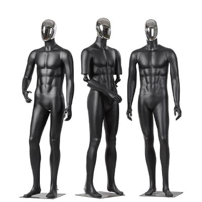 China For Full Body Men Fashion Fiberglass Suit Jacket Shop Display Male Black Muscle Body Display Chrome Head Mannequin Full Body Men for sale