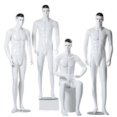 China For Sitting White Male Mannequin Makeup Display Clothing Realistic Dummy Male Full Head Body For Clothes Men Base In Fiberglass for sale