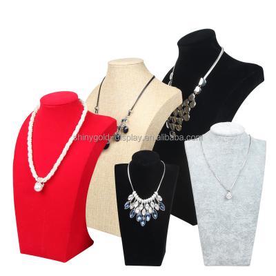 China Reusable Wholesale Velvet Jewelry Display Custom Jewelry Rack For Showcase Bust Necklace Jewelry Counter Display for sale