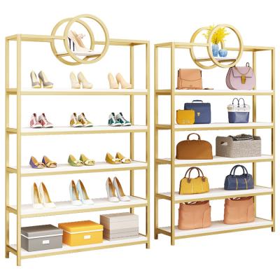 China Shops High End Shoes And Bags Rack Women Handbag Display Furniture For Shoe Shop Design for sale