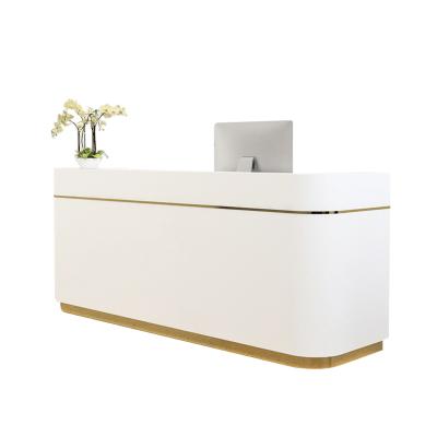 China White Desk Store Cash Shop Clothing Store Table Register Modern Wooden Cashier Retail Counter Checkout Counter Receptions For Sale for sale