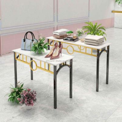 China Shop Unique Design Gold Nesting Table Nested End Table Display Furniture For Boutique for sale